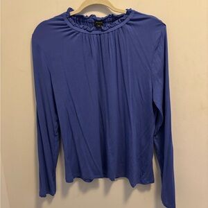 Ann Taylor Ruffle Mock Neck Top